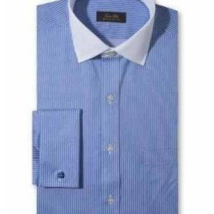 Tasso Elba blue pinstripe Non-Iron Supima Shirt